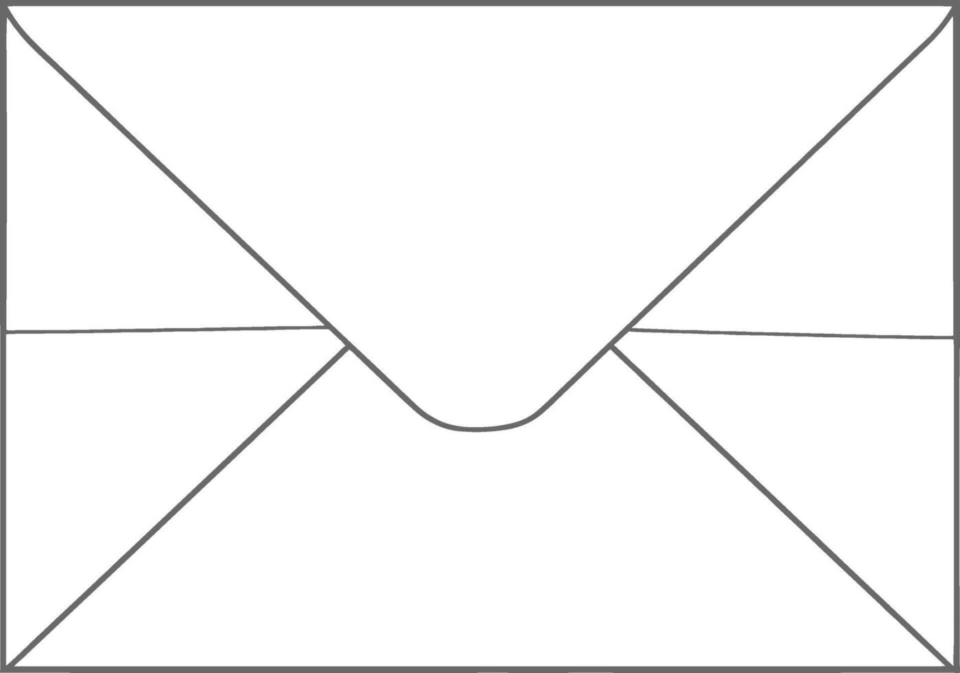 AI generated Silhouette envelope white color only with black line vector