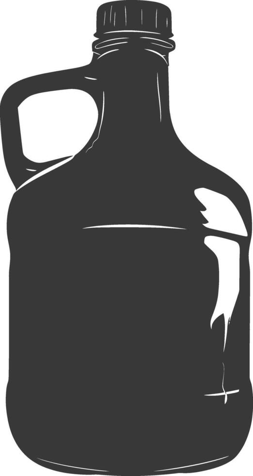 AI generated Silhouette Gallon of water black color only vector