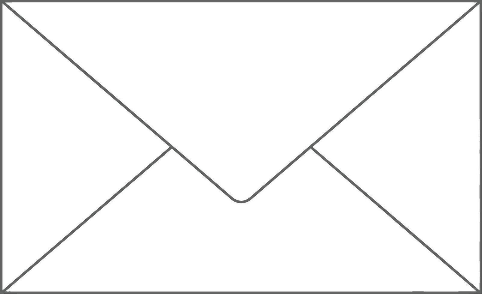 AI generated Silhouette envelope white color only with black line vector