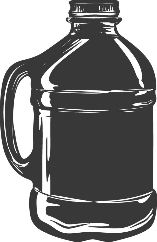 AI generated Silhouette Gallon of water black color only vector