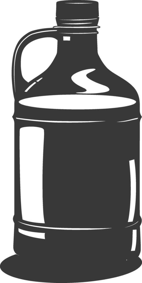 AI generated Silhouette Gallon of water black color only vector