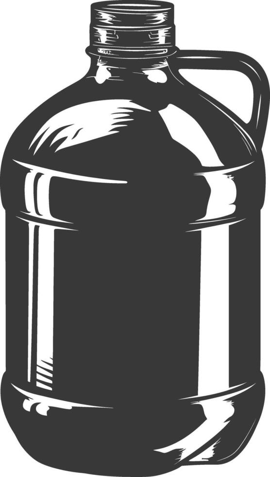 AI generated Silhouette Gallon of water black color only vector