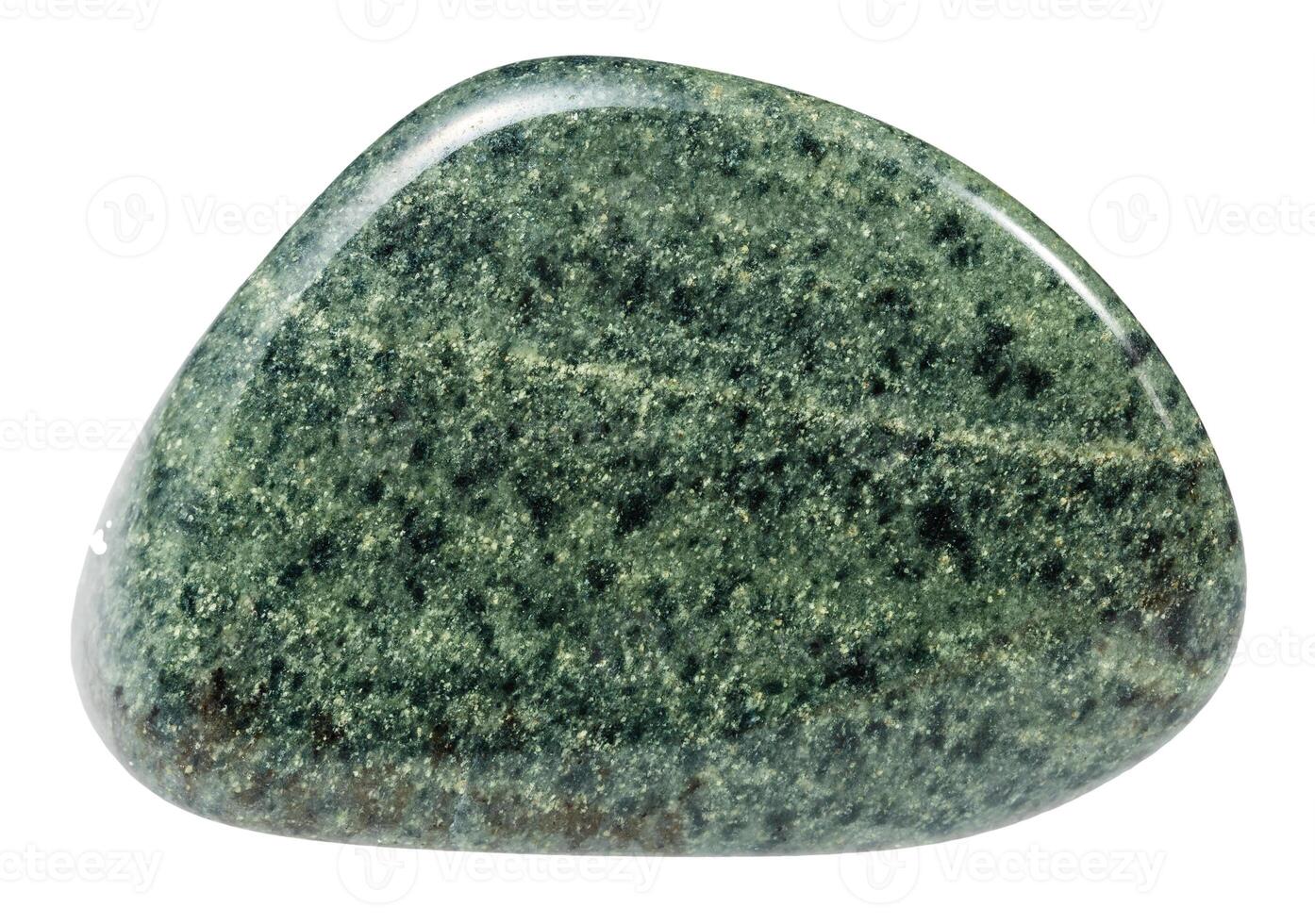 polished green quartzite mineral isolated on whit photo