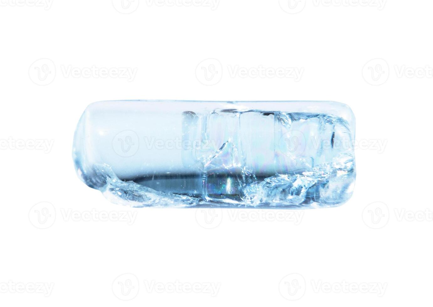 tumbled aquamarine crystal isolated on white photo