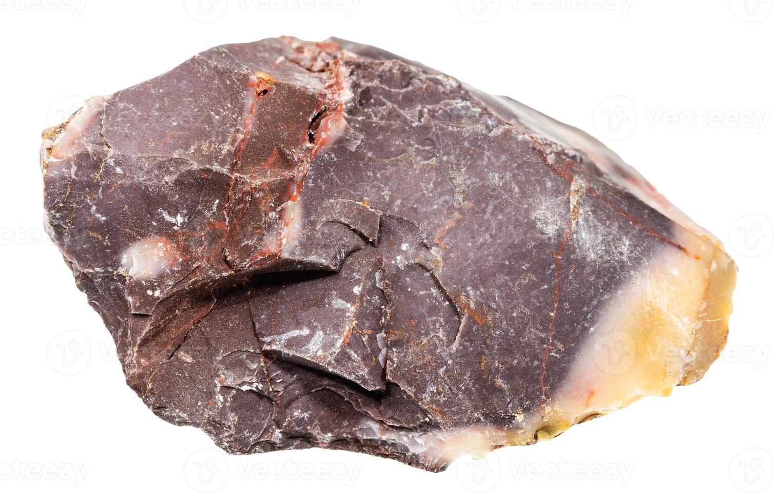 unpolished brown mookaite mineral isolated photo