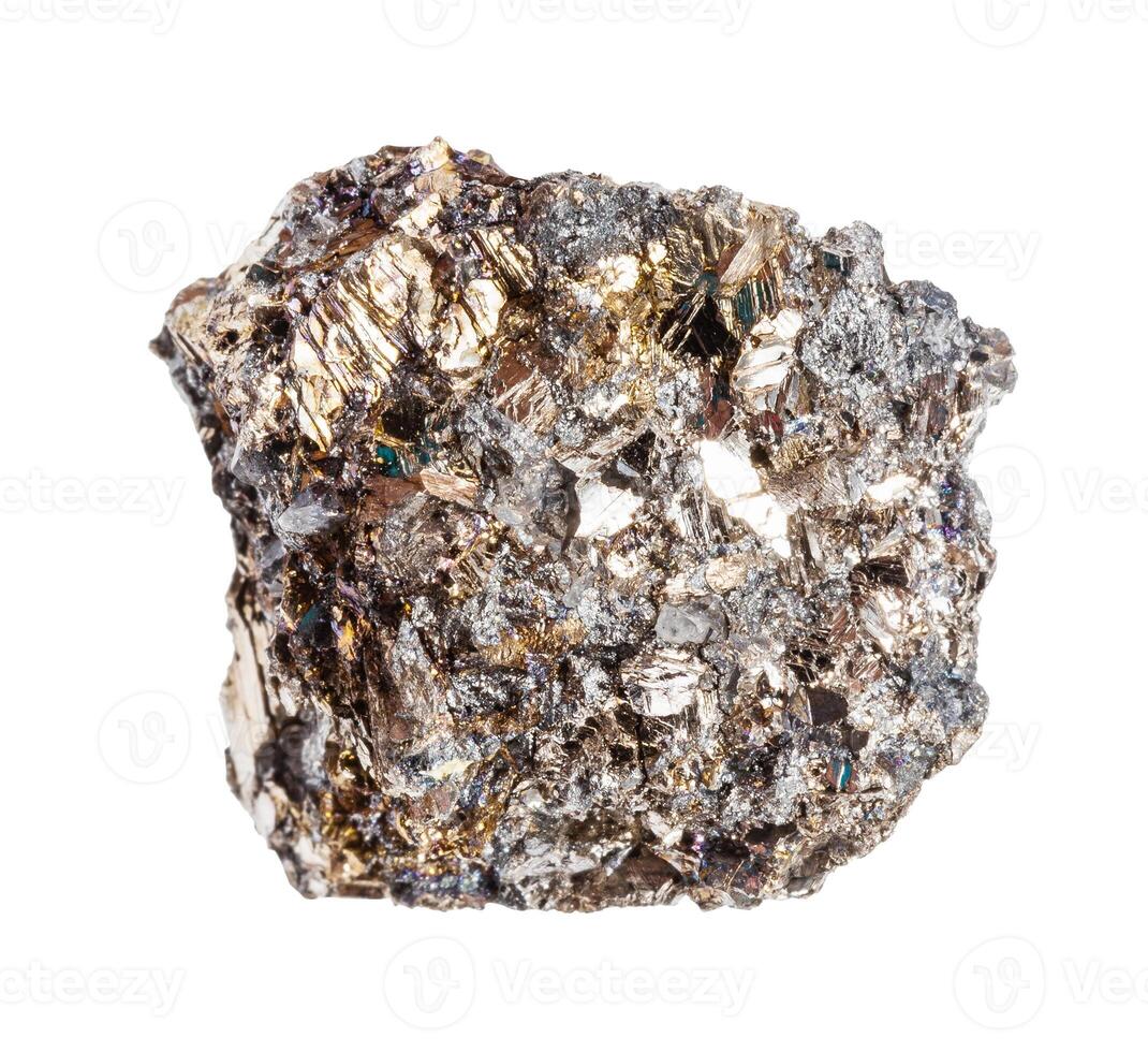 raw native bismuth mineral isolated on whit photo