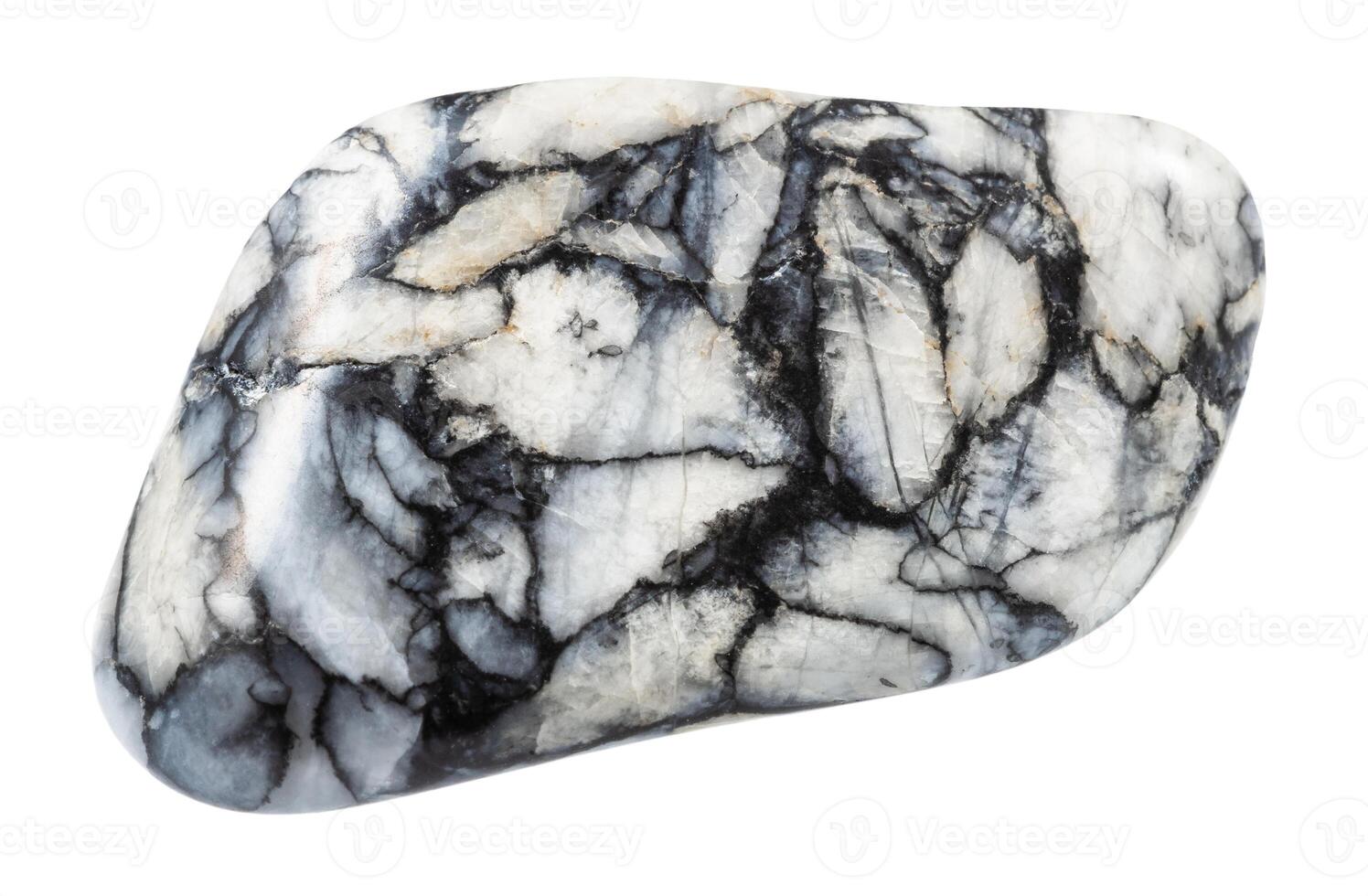 polished pinolite mineral isolated on white photo