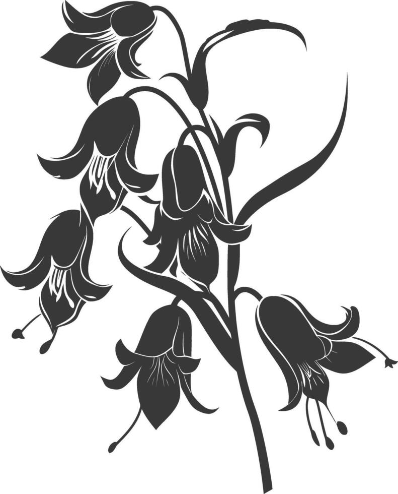 ai generado silueta campanilla flor negro color solamente vector