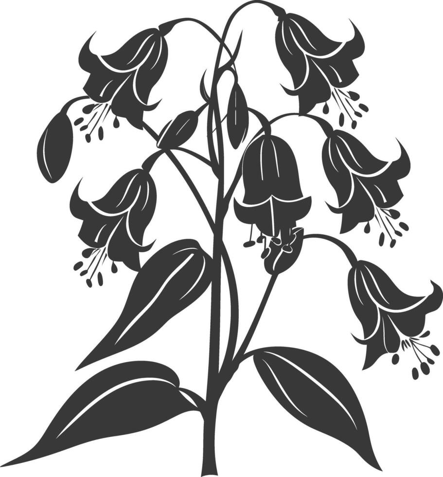 ai generado silueta campanilla flor negro color solamente vector