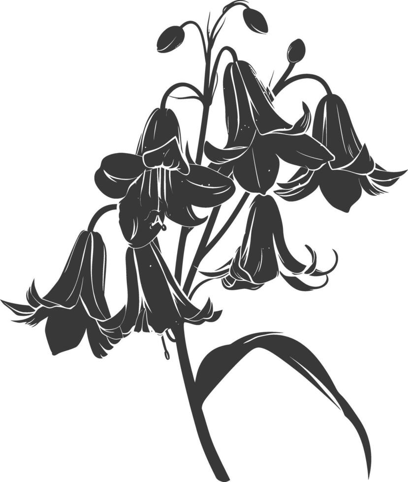 ai generado silueta campanilla flor negro color solamente vector