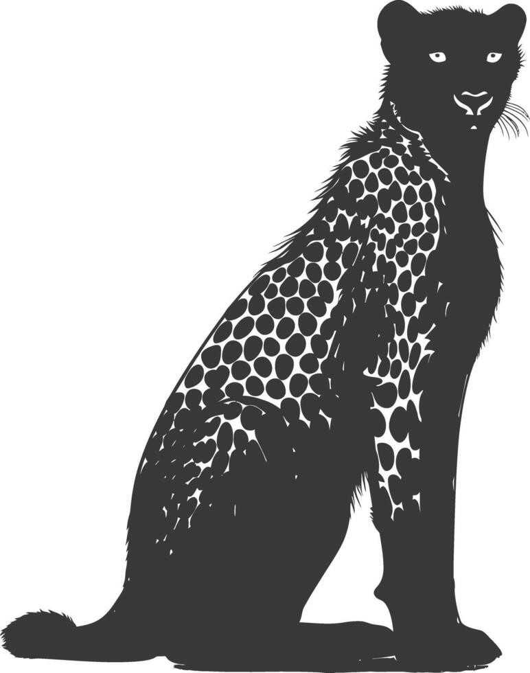 ai generado silueta leopardo animal negro color solamente lleno cuerpo vector