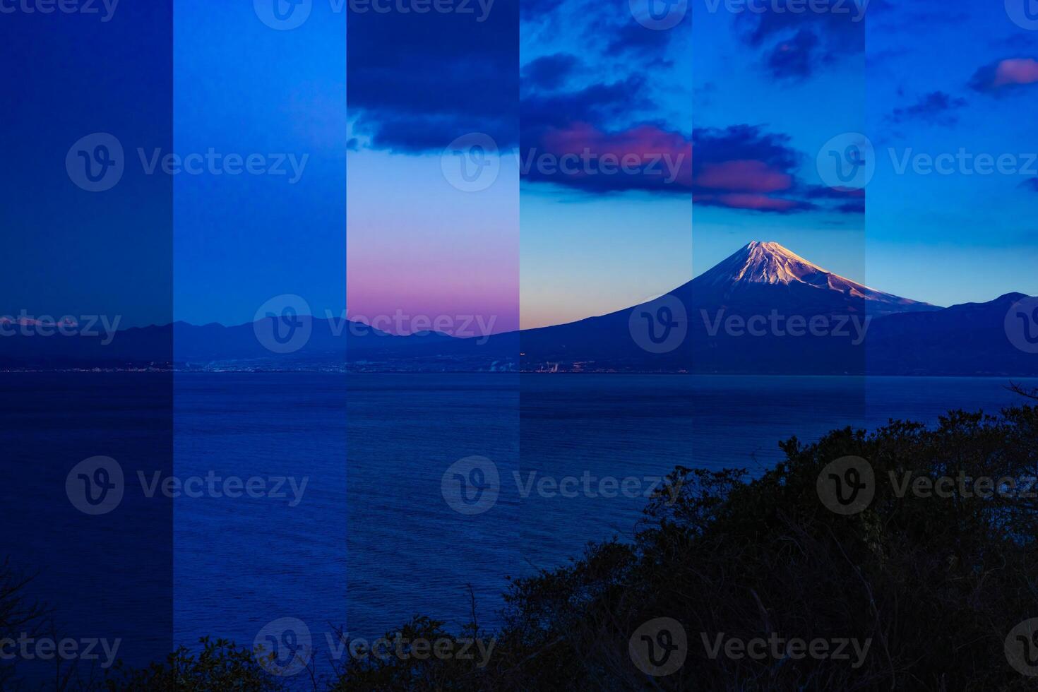 un rebanado fotografía de monte fuji cerca suruga costa en shizuoka foto