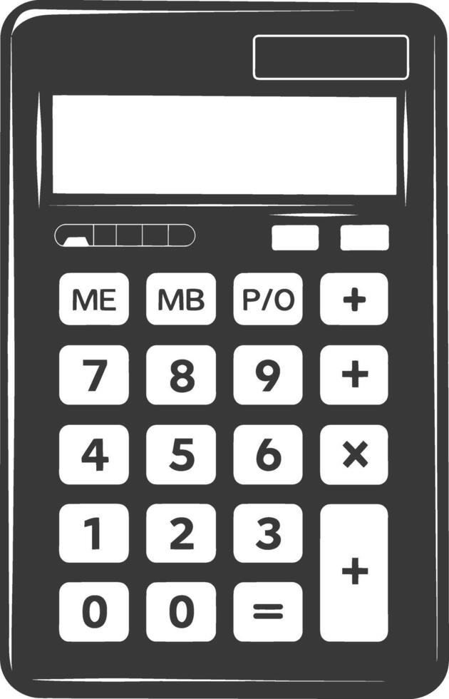 AI generated Silhouette calculator office utility black color only vector