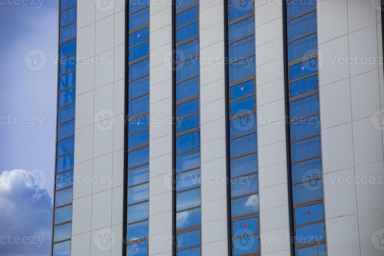 A cloud reflecting the building in the business town long shot photo