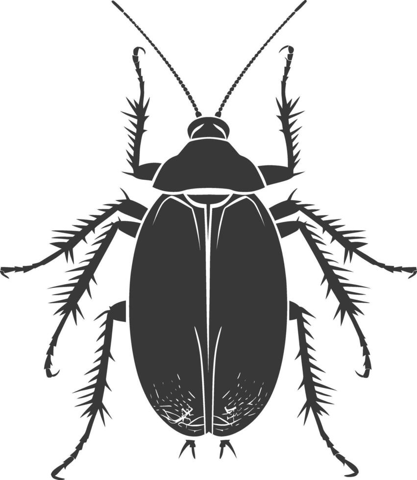 ai generado silueta cucaracha error animal negro color solamente lleno cuerpo vector