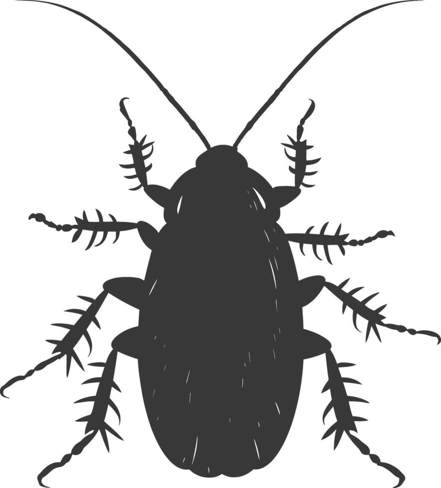 AI generated Silhouette Cockroach bug animal black color only full body vector