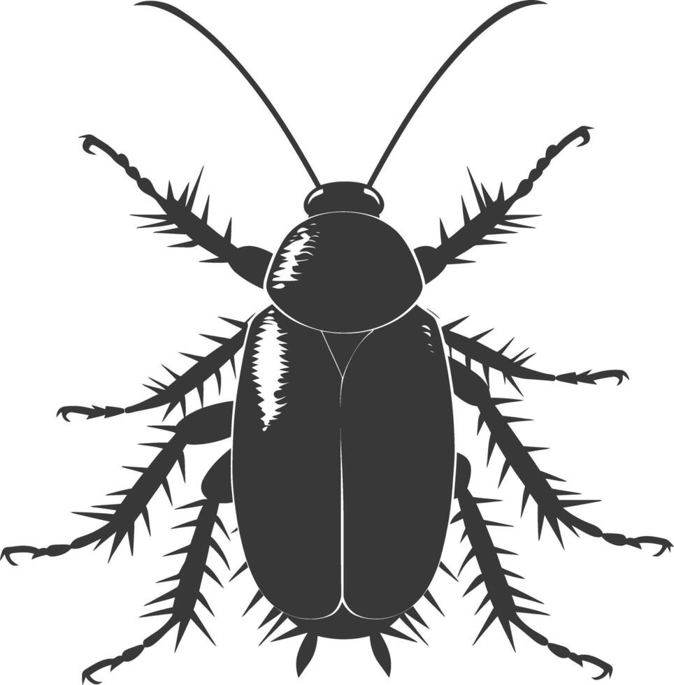 ai generado silueta cucaracha error animal negro color solamente lleno cuerpo vector