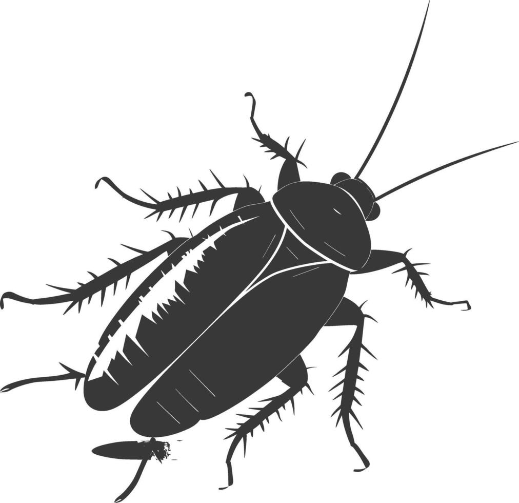 ai generado silueta cucaracha error animal negro color solamente lleno cuerpo vector