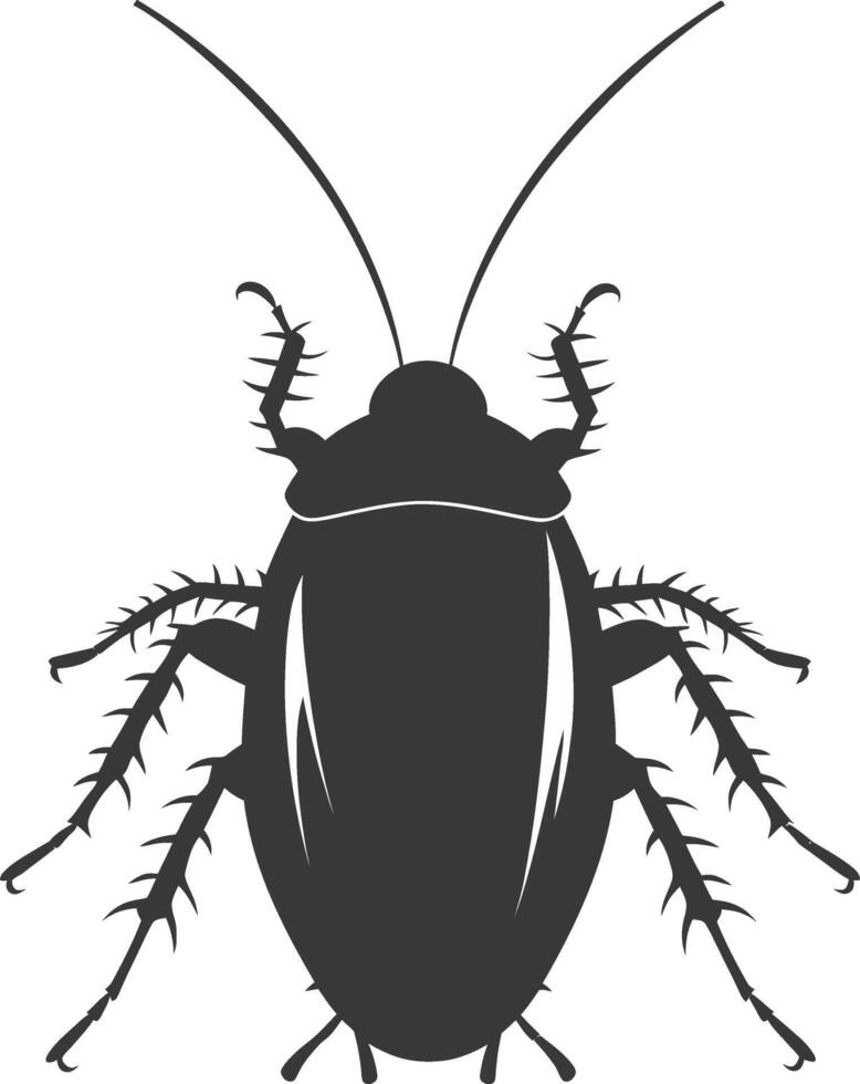 AI generated Silhouette Cockroach bug animal black color only full body vector