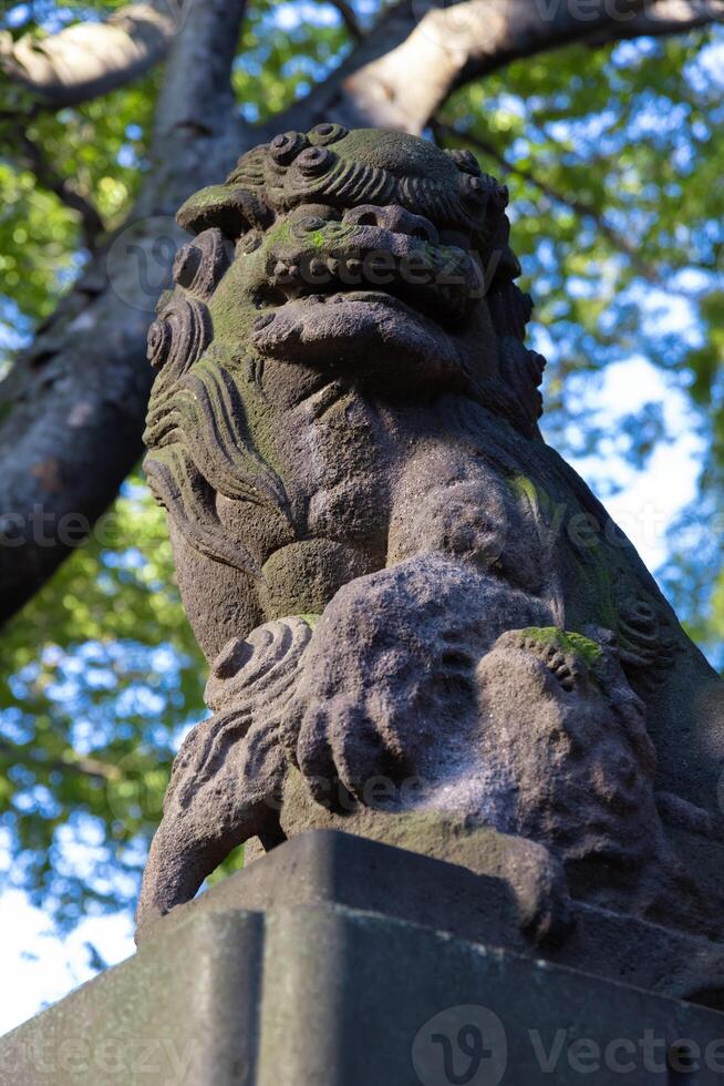 A statue of guardian dog at Japanese Shrine photo
