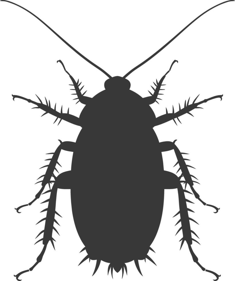 ai generado silueta cucaracha error animal negro color solamente lleno cuerpo vector