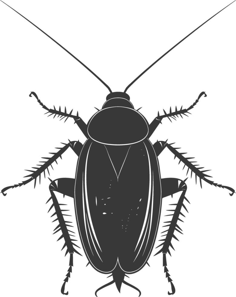 ai generado silueta cucaracha error animal negro color solamente lleno cuerpo vector