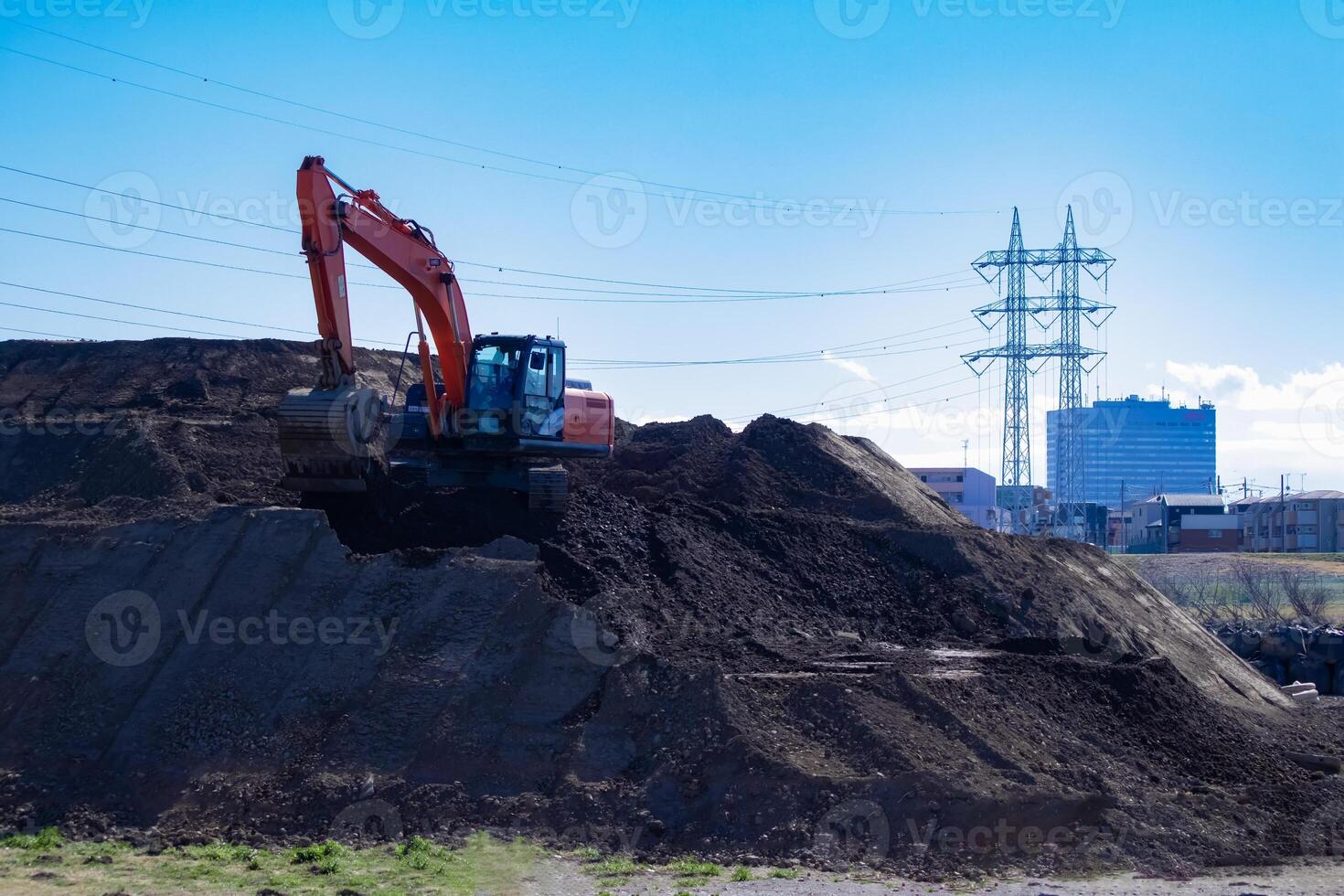 grua a el debajo construcción telefotográfico Disparo foto