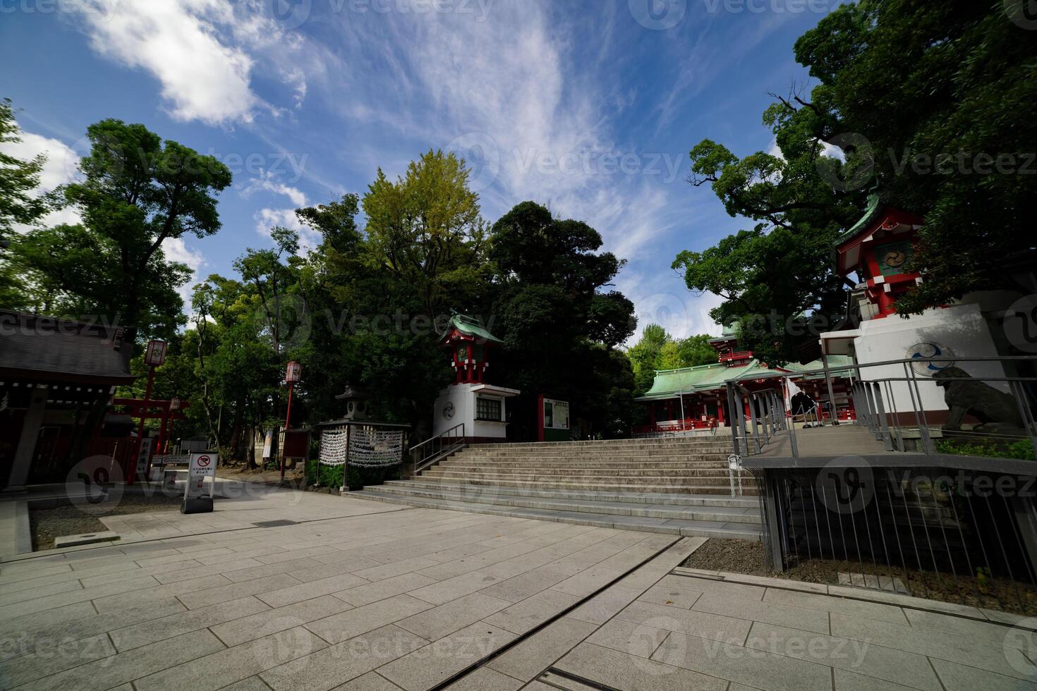 Main temple at Tomioka Shrine super wide shot photo