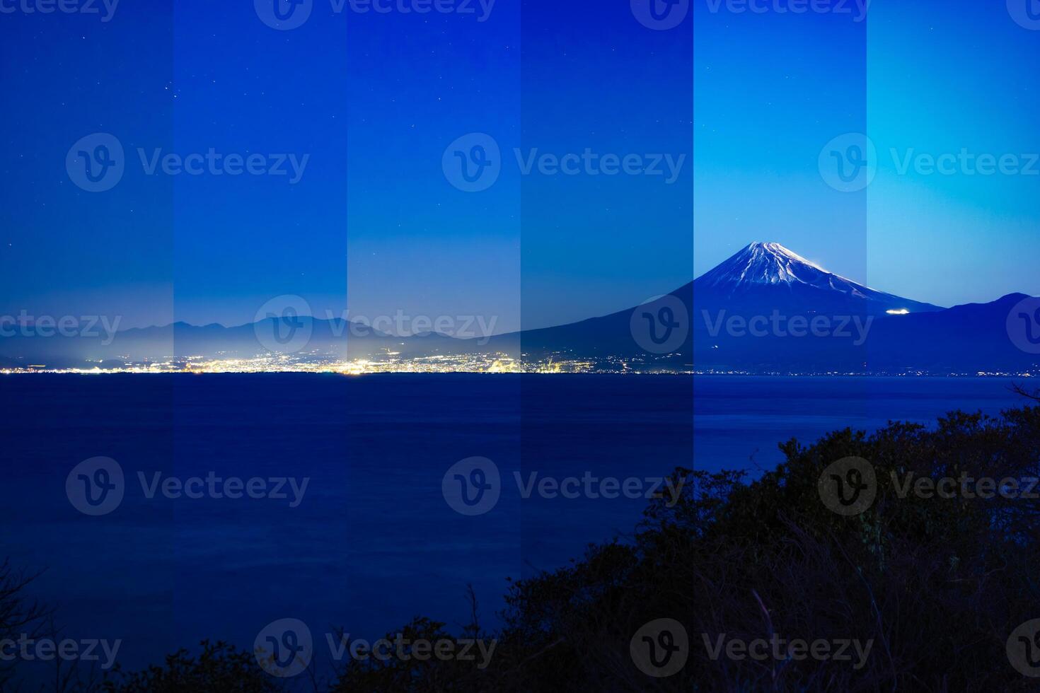 A sliced photograph of Mt Fuji near Suruga coast in Shizuoka photo