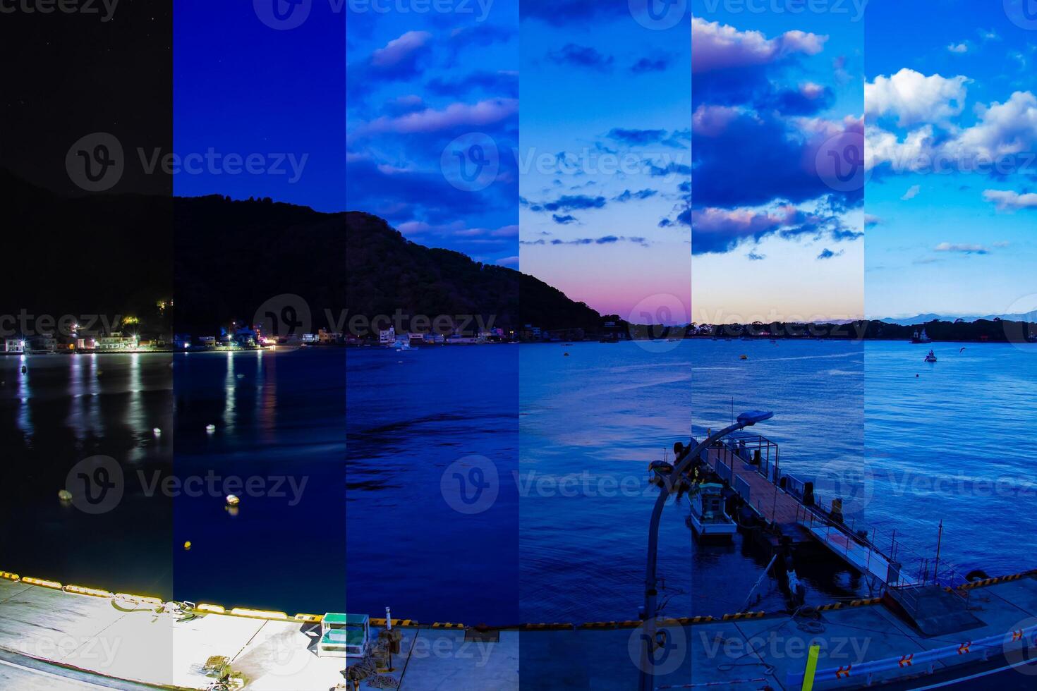 un rebanado fotografía de el amanecer Puerto a el país lado en shizuoka pescado ojo Disparo foto