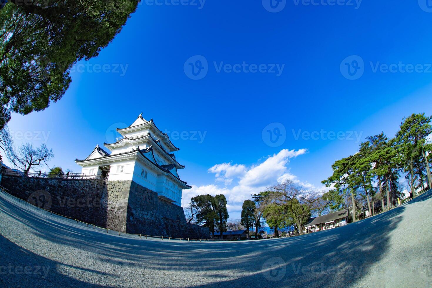 Odawara castle in Kanagawa fish-eye shot photo