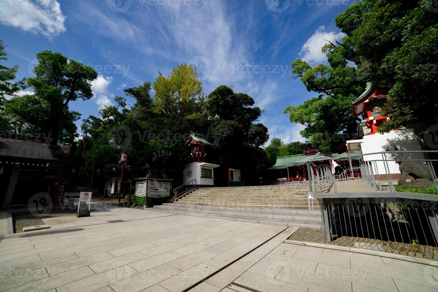 Main temple at Tomioka Shrine super wide shot photo