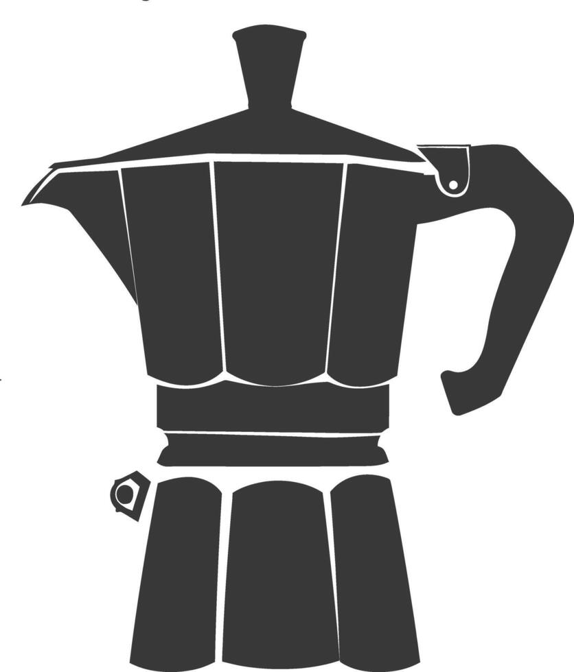 AI generated silhouette coffee maker black color only vector