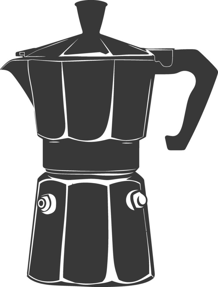 AI generated silhouette coffee maker black color only vector