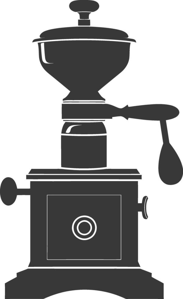 AI generated silhouette coffee grinder black color only vector