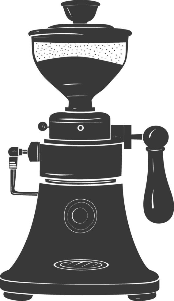 AI generated silhouette coffee grinder black color only vector