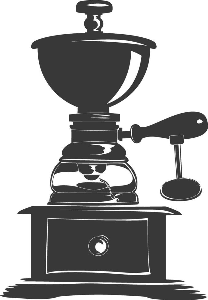 AI generated silhouette coffee grinder black color only vector