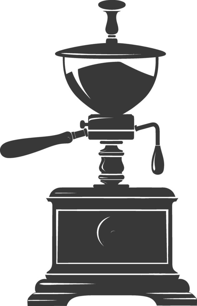 AI generated silhouette coffee grinder black color only vector