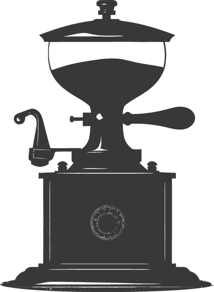 AI generated silhouette coffee grinder black color only vector