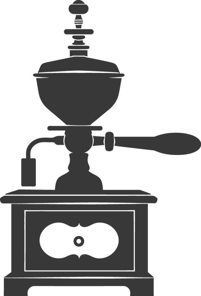 AI generated silhouette coffee grinder black color only vector