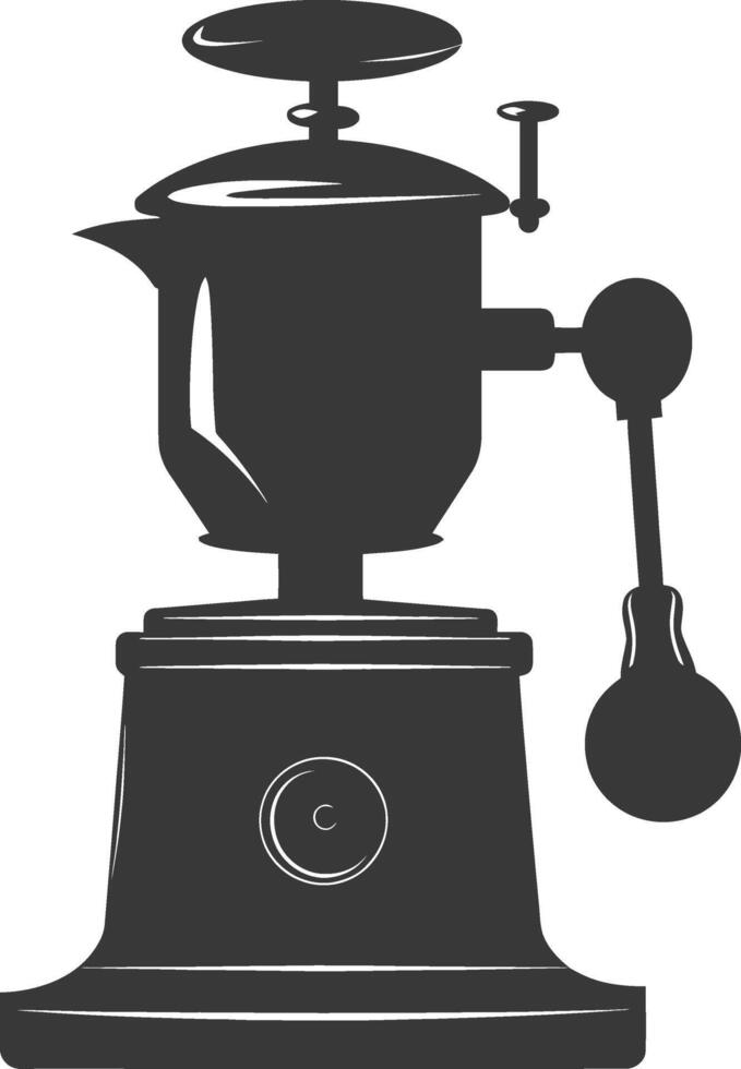 AI generated silhouette coffee grinder black color only vector