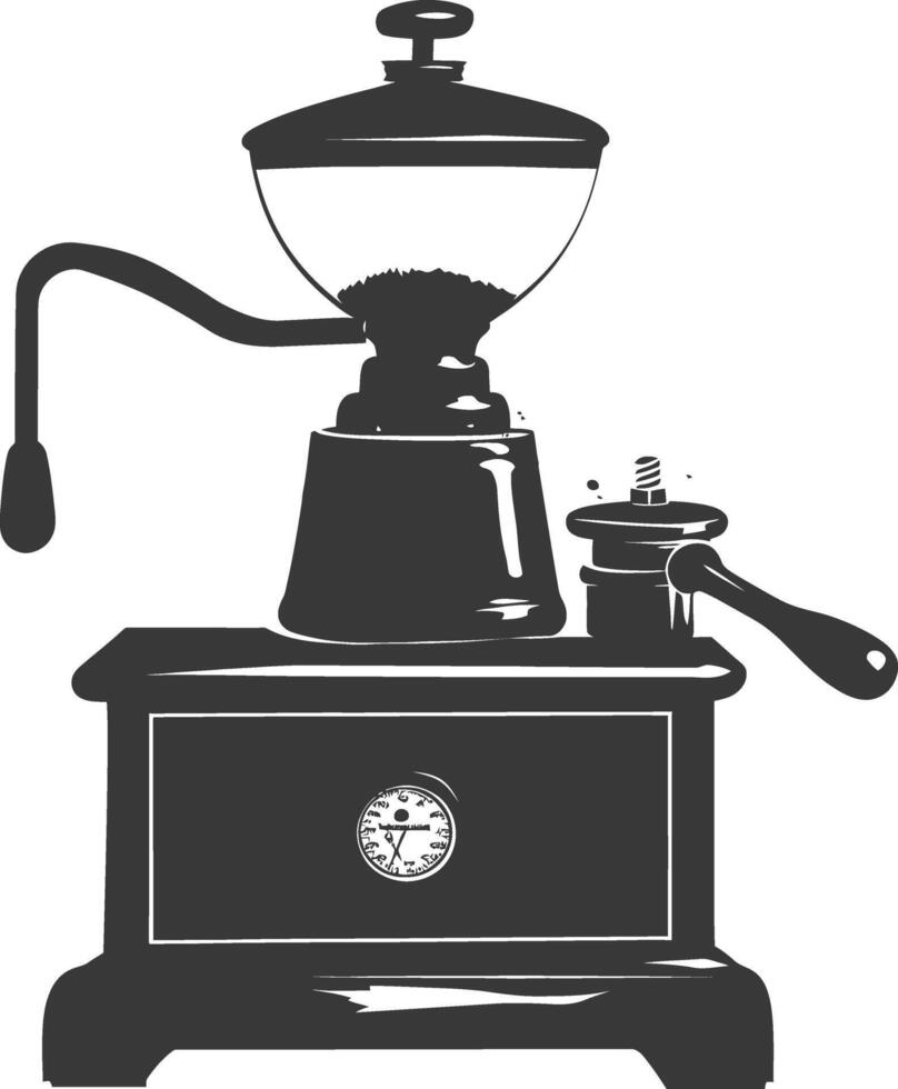 AI generated silhouette coffee grinder black color only vector