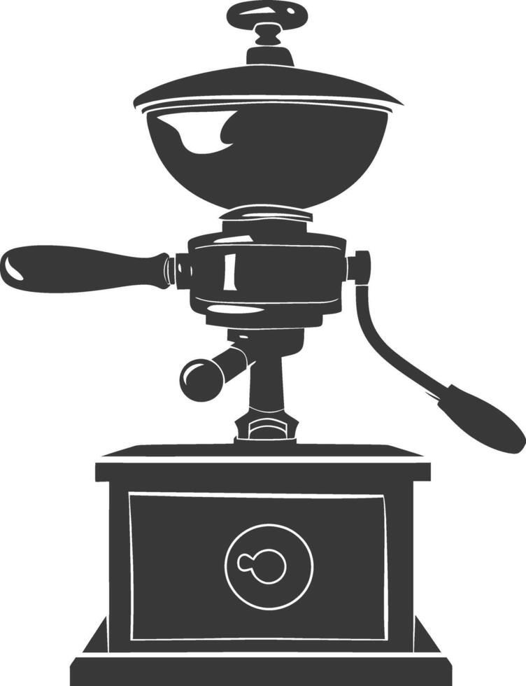 AI generated silhouette coffee grinder black color only vector