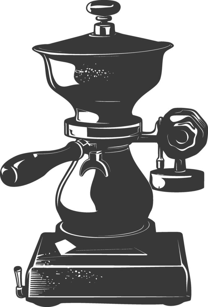 AI generated silhouette coffee grinder black color only vector