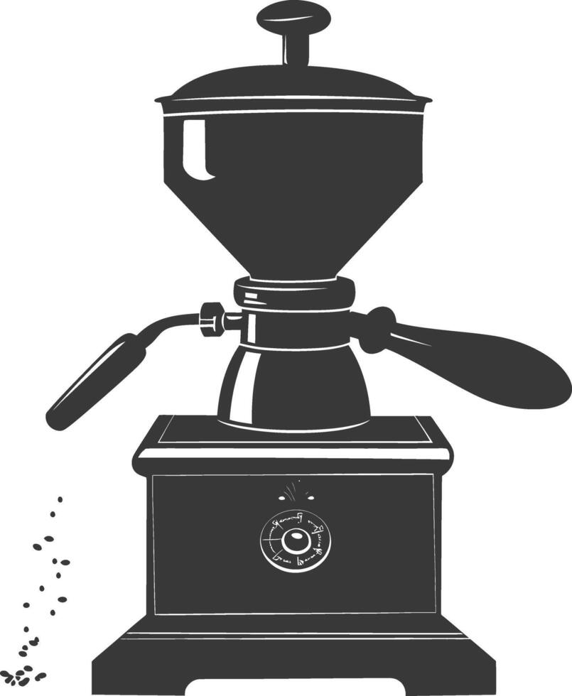 AI generated silhouette coffee grinder black color only vector