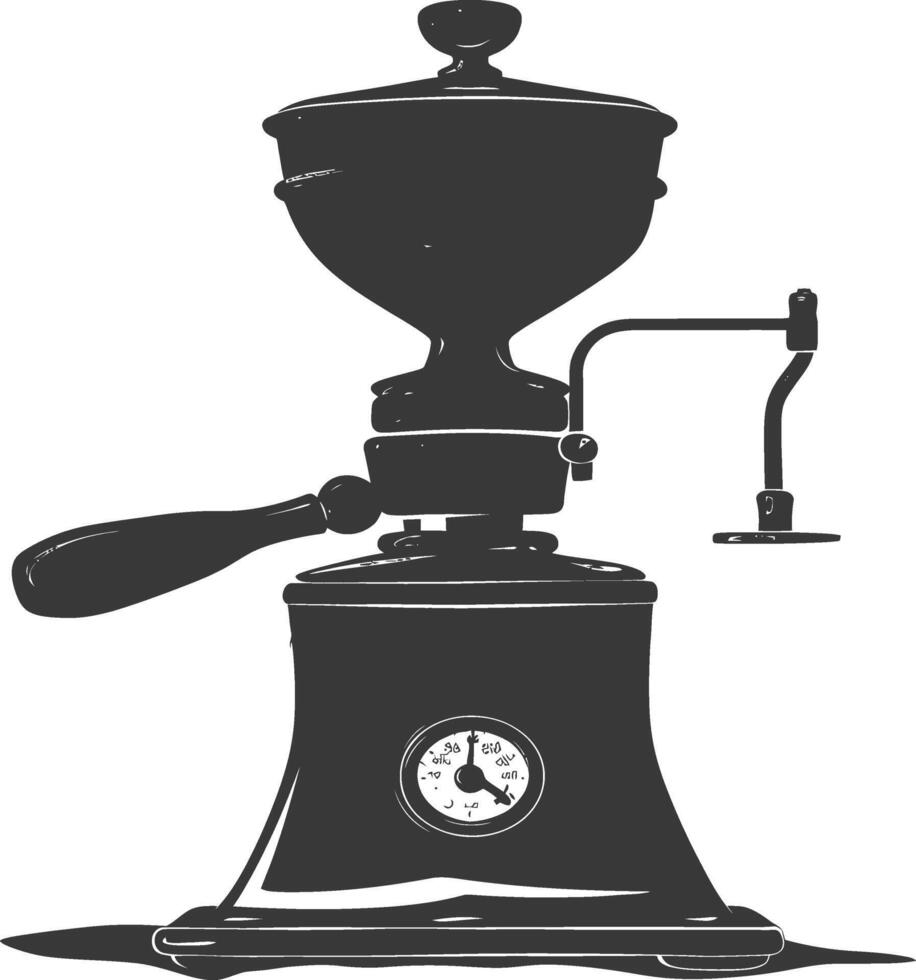 AI generated silhouette coffee grinder black color only vector