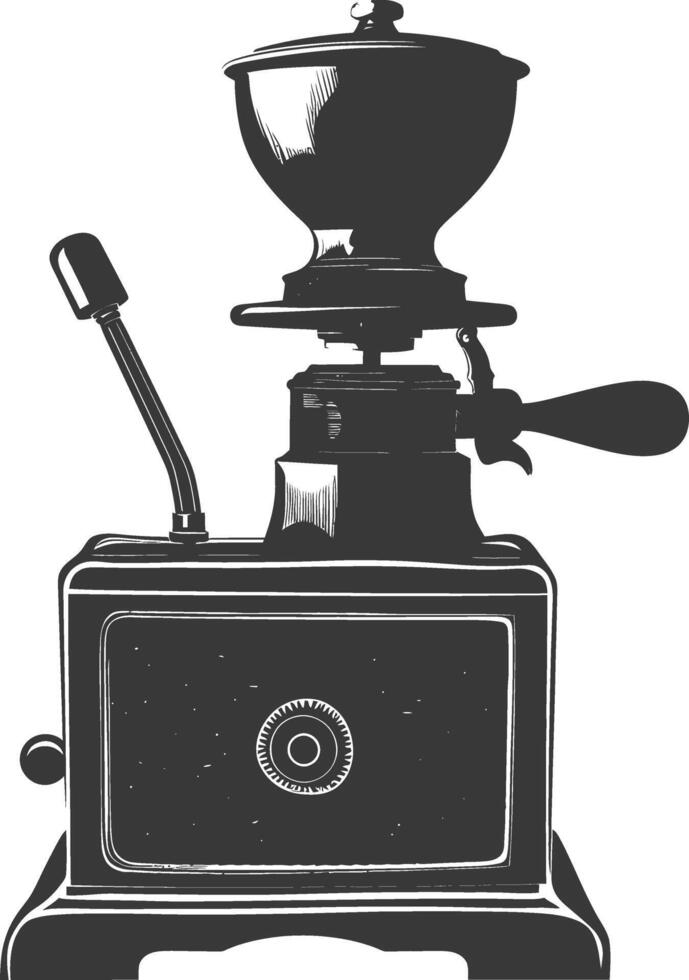 AI generated silhouette coffee grinder black color only vector