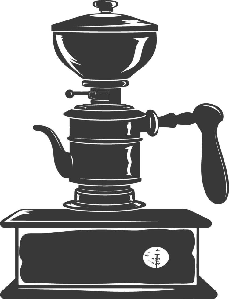 AI generated silhouette coffee grinder black color only vector