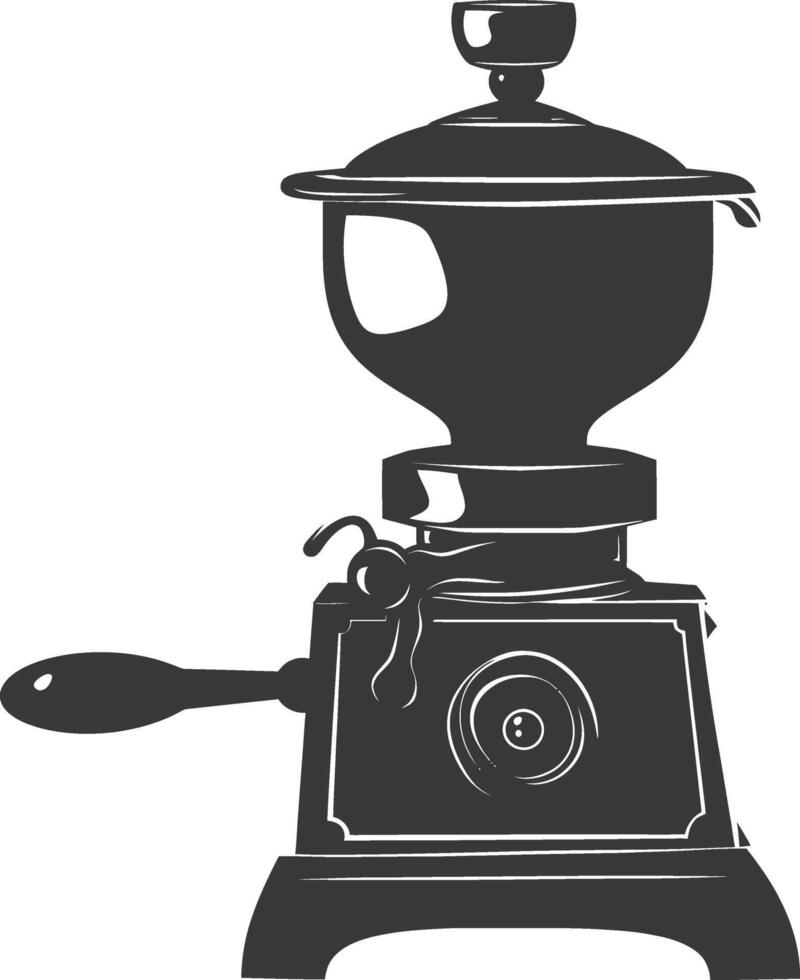 AI generated silhouette coffee grinder black color only vector