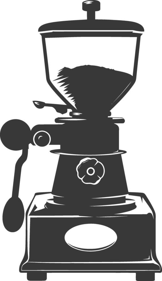 AI generated silhouette coffee grinder black color only vector